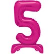 30in HOT PINK FOIL STANDING NUMERAL "5" BALLOON