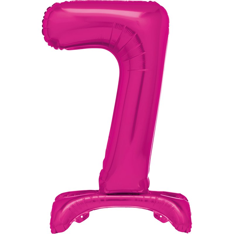 30in HOT PINK FOIL STANDING NUMERAL "7" BALLOON