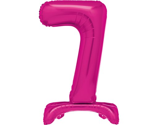 30in HOT PINK FOIL STANDING NUMERAL "7" BALLOON