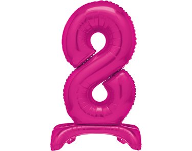 30in HOT PINK FOIL STANDING NUMERAL "8" BALLOON