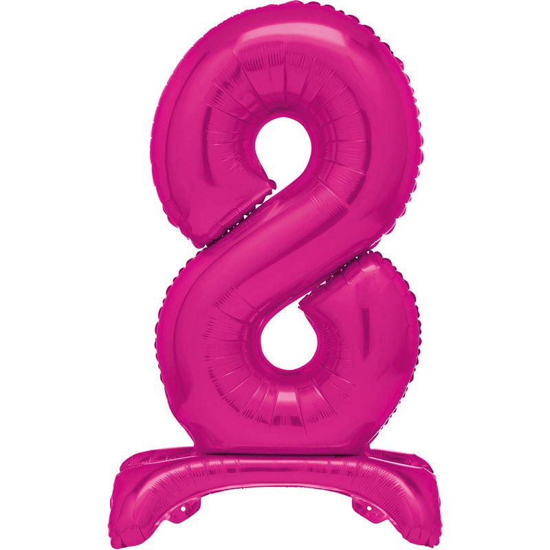 30in HOT PINK FOIL STANDING NUMERAL "8" BALLOON