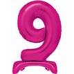 30in HOT PINK FOIL STANDING NUMERAL "9" BALLOON