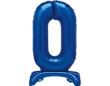 30in  BLUE FOIL STANDING NUMERAL "0" BALLOON