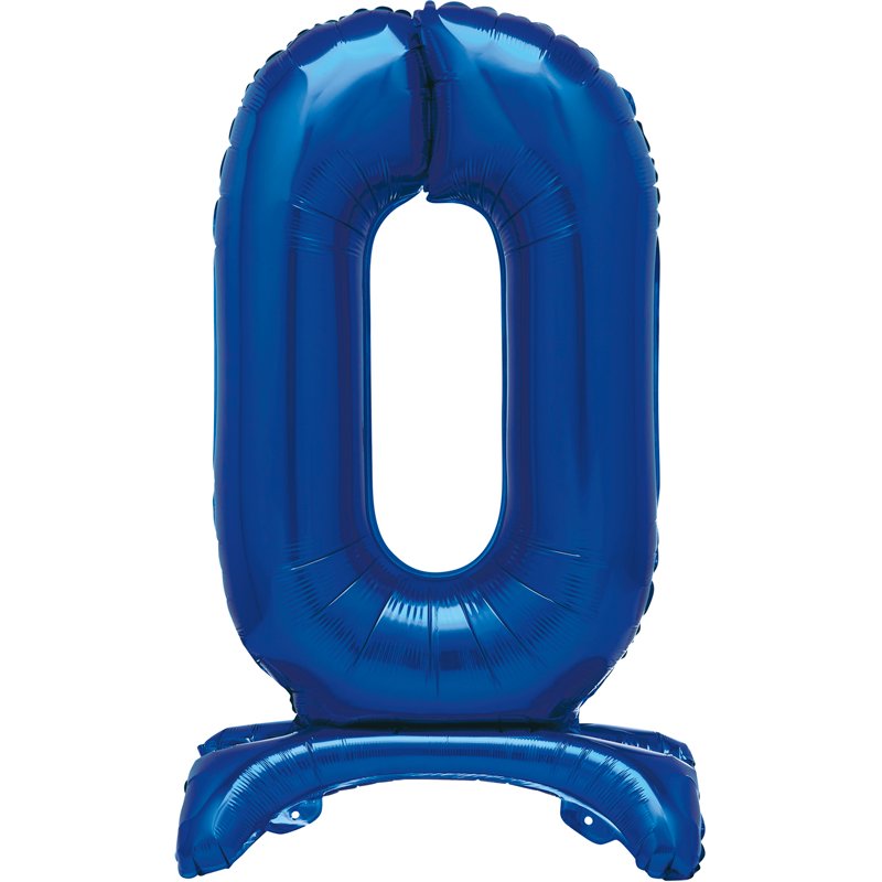 30in  BLUE FOIL STANDING NUMERAL "0" BALLOON