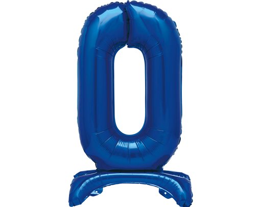 30in  BLUE FOIL STANDING NUMERAL "0" BALLOON