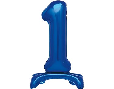 30in  BLUE FOIL STANDING NUMERAL "1" BALLOON