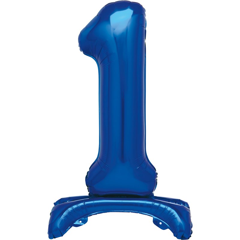30in  BLUE FOIL STANDING NUMERAL "1" BALLOON