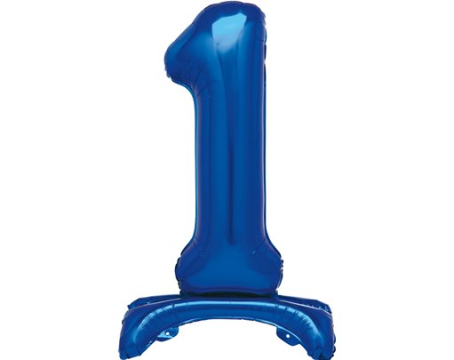 30in  BLUE FOIL STANDING NUMERAL "1" BALLOON