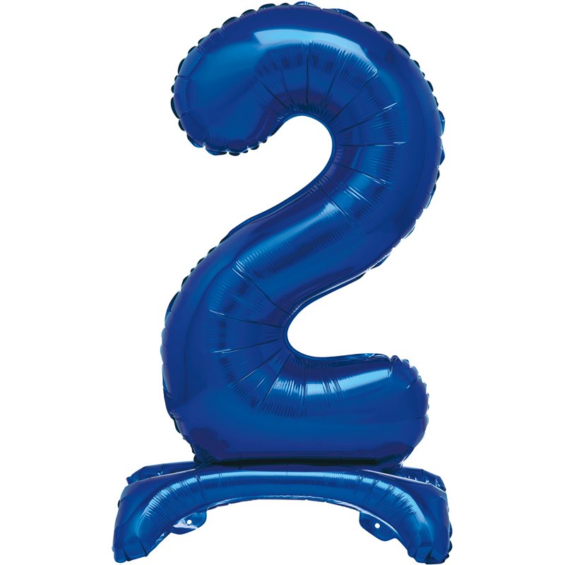 30in  BLUE FOIL STANDING NUMERAL "2" BALLOON