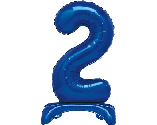 30in  BLUE FOIL STANDING NUMERAL "2" BALLOON