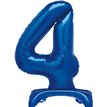 30in  BLUE FOIL STANDING NUMERAL "4" BALLOON