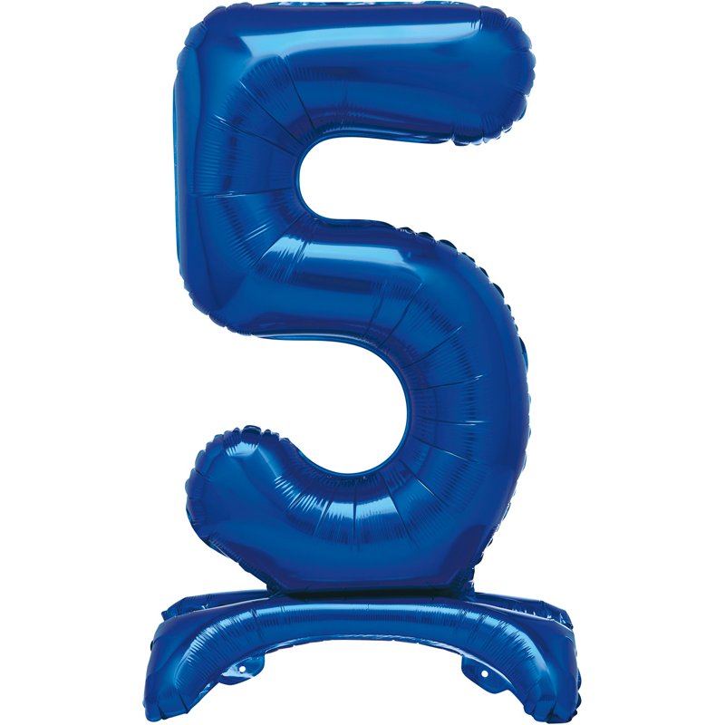 30in  BLUE FOIL STANDING NUMERAL "5" BALLOON
