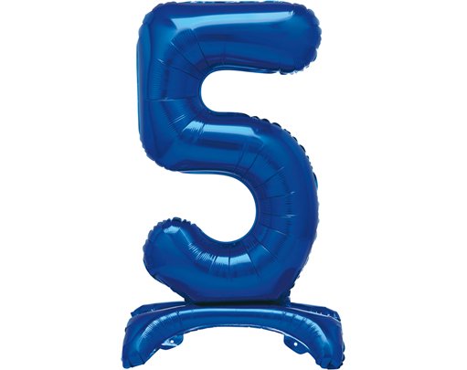 30in  BLUE FOIL STANDING NUMERAL "5" BALLOON