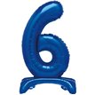 30in  BLUE FOIL STANDING NUMERAL "6" BALLOON