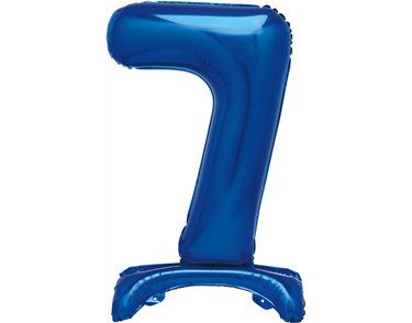 30in  BLUE FOIL STANDING NUMERAL "7" BALLOON
