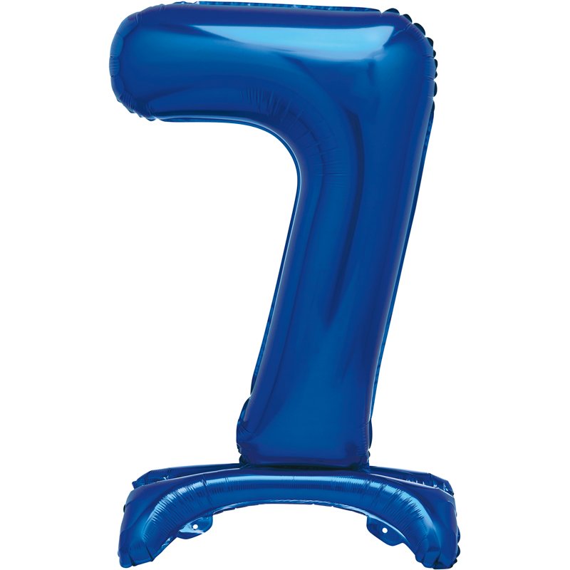 30in  BLUE FOIL STANDING NUMERAL "7" BALLOON