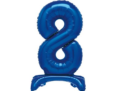 30in  BLUE FOIL STANDING NUMERAL "8" BALLOON