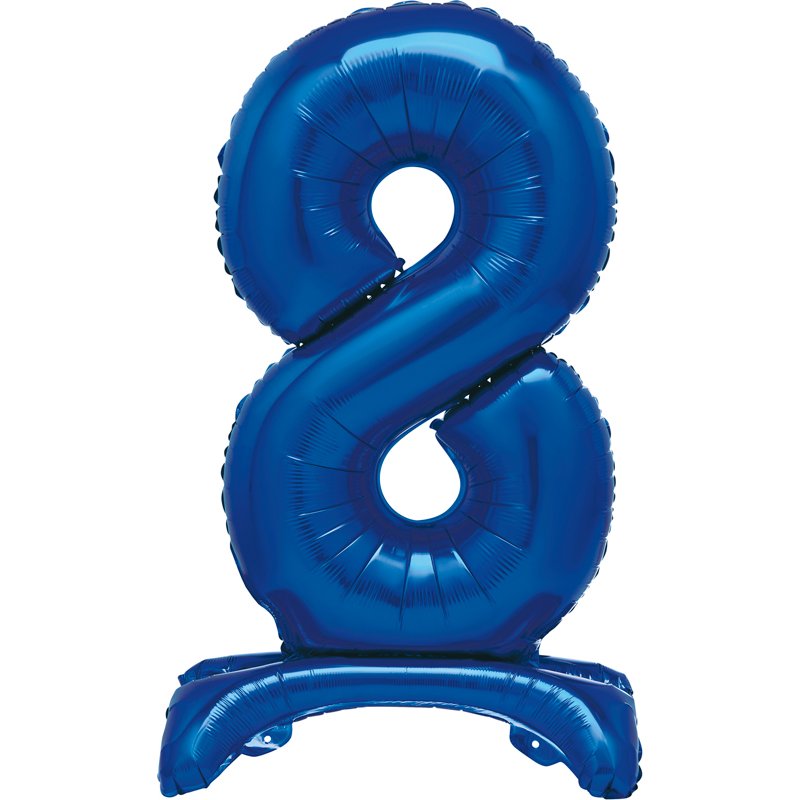 30in  BLUE FOIL STANDING NUMERAL "8" BALLOON
