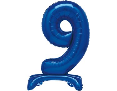30in  BLUE FOIL STANDING NUMERAL "9" BALLOON