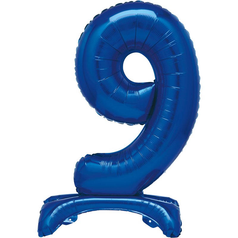 30in  BLUE FOIL STANDING NUMERAL "9" BALLOON