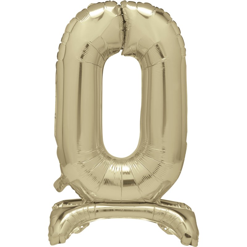 30in GOLD FOIL STANDING NUMERAL "0" BALLOON