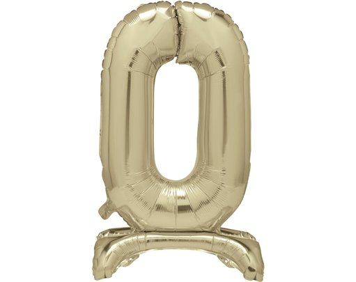 30in GOLD FOIL STANDING NUMERAL "0" BALLOON