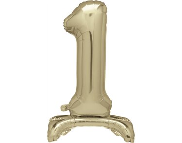 30in GOLD FOIL STANDING NUMERAL "1" BALLOON