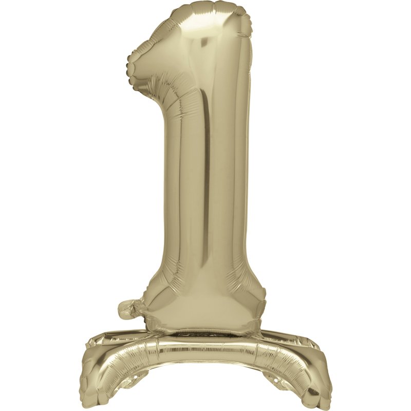 30in GOLD FOIL STANDING NUMERAL "1" BALLOON