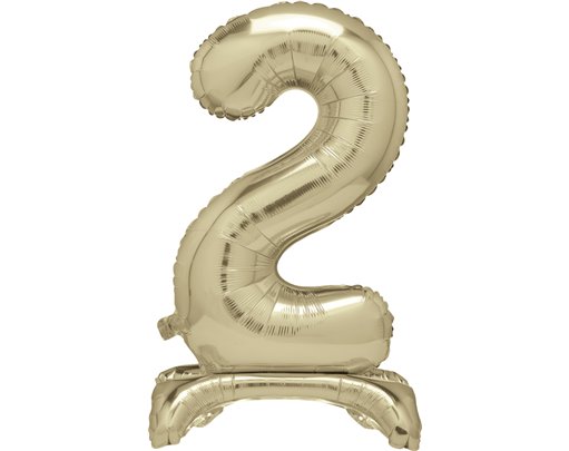 30in GOLD FOIL STANDING NUMERAL "2" BALLOON
