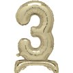 30in GOLD FOIL STANDING NUMERAL "3" BALLOON