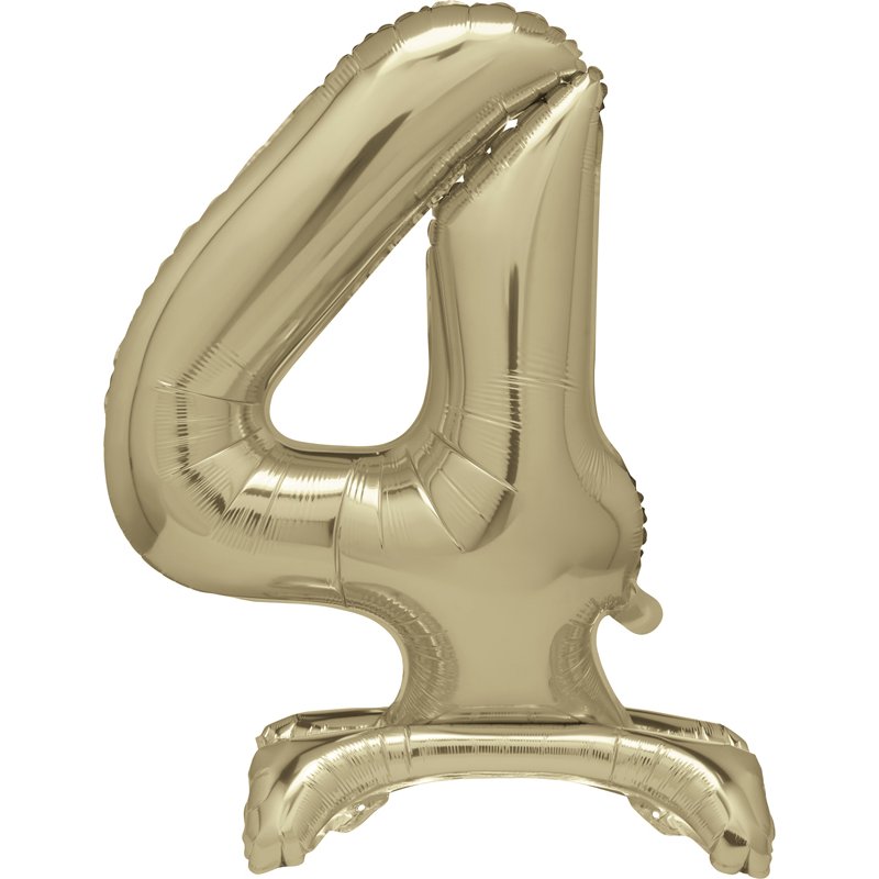30in GOLD FOIL STANDING NUMERAL "4" BALLOON