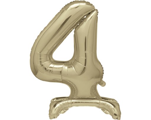 30in GOLD FOIL STANDING NUMERAL "4" BALLOON