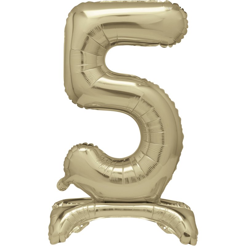 30in GOLD FOIL STANDING NUMERAL "5" BALLOON