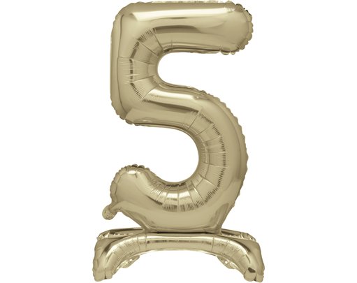 30in GOLD FOIL STANDING NUMERAL "5" BALLOON