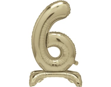30in GOLD FOIL STANDING NUMERAL "6" BALLOON
