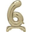 30in GOLD FOIL STANDING NUMERAL "6" BALLOON
