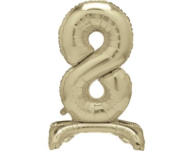 30in GOLD FOIL STANDING NUMERAL "8" BALLOON