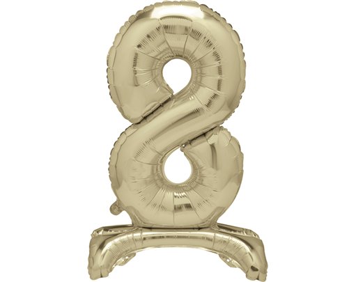 30in GOLD FOIL STANDING NUMERAL "8" BALLOON