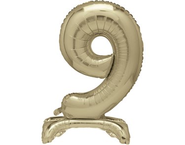 30in GOLD FOIL STANDING NUMERAL "9" BALLOON
