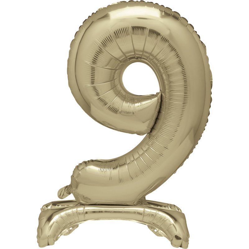 30in GOLD FOIL STANDING NUMERAL "9" BALLOON