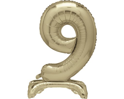 30in GOLD FOIL STANDING NUMERAL "9" BALLOON