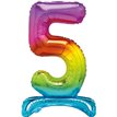 30in RAINBOW FOIL STANDING NUMERAL "5" BALLOON