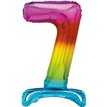 30in RAINBOW FOIL STANDING NUMERAL "7" BALLOON