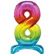30in RAINBOW FOIL STANDING NUMERAL "8" BALLOON
