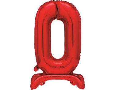 30in RED FOIL STANDING NUMERAL "0" BALLOON