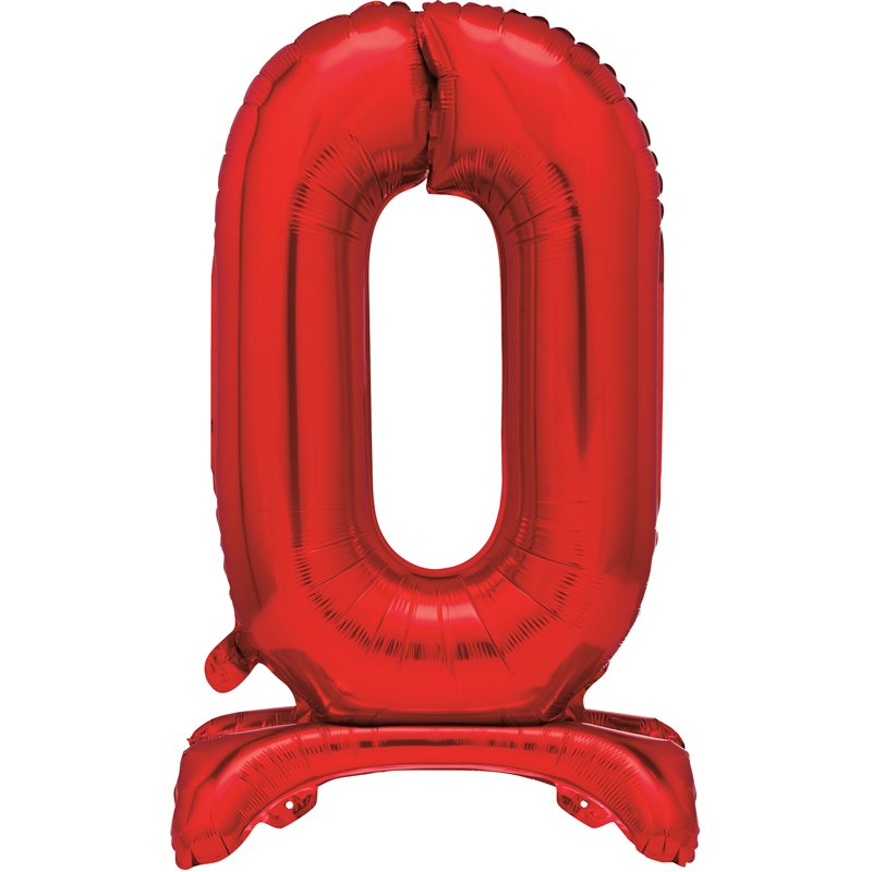 30in RED FOIL STANDING NUMERAL "0" BALLOON