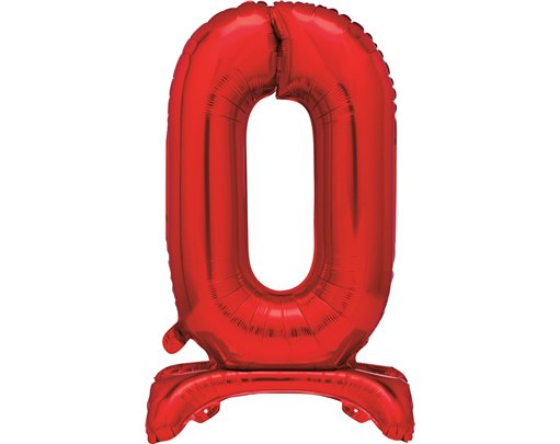 30in RED FOIL STANDING NUMERAL "0" BALLOON