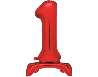 30in RED FOIL STANDING NUMERAL "1" BALLOON
