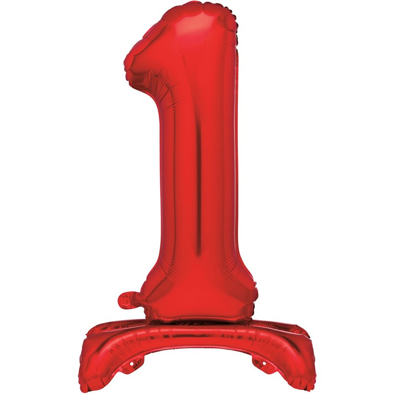 30in RED FOIL STANDING NUMERAL "1" BALLOON