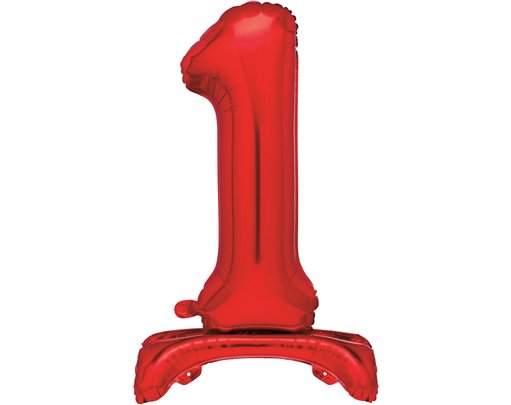 30in RED FOIL STANDING NUMERAL "1" BALLOON
